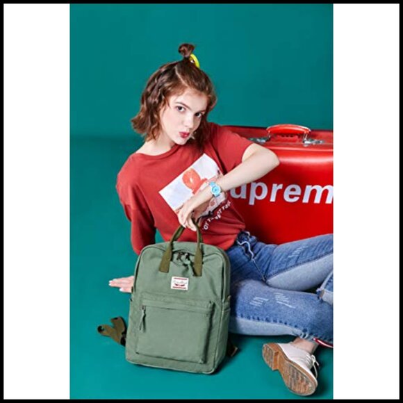 Lightweight Canvas Backpack Casual Daypack Adjustable Straps Travel Purse main image 6